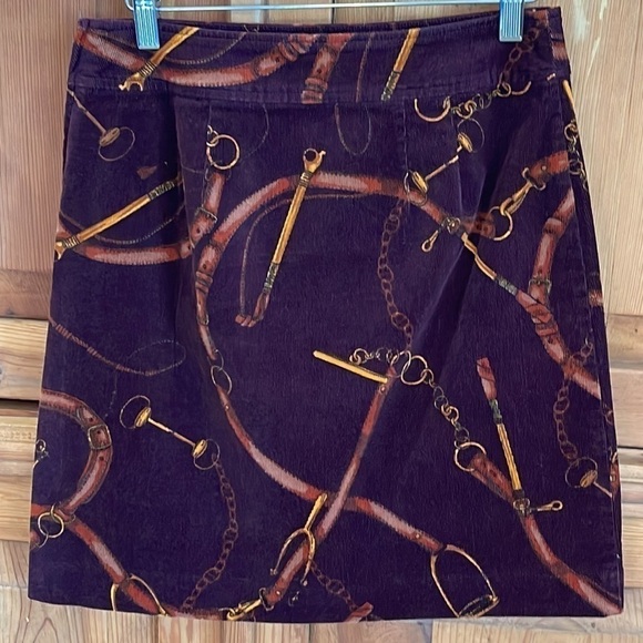 NWT Talbots thin corduroy “horse-bit ”mini skirt Sz. 2 Petite - Picture 3 of 13